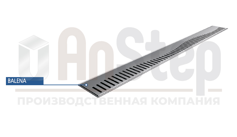 Трап для душа линейный с поднятой задней кромкой для крепления к стене 1200 мм